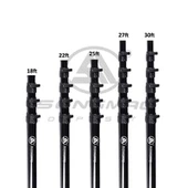 Polyn ffibr carbon estynadwy du